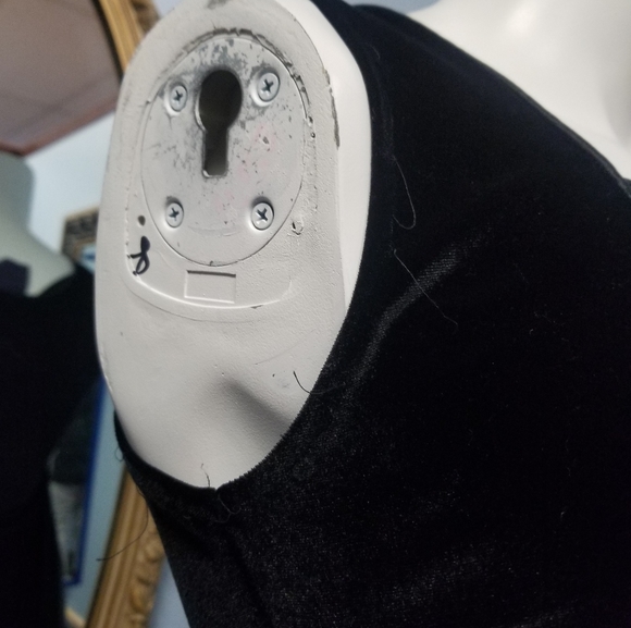 Vintage 90s Goth gown Cykxtees black velvet punk metal M vtg glam - Picture 7 of 7